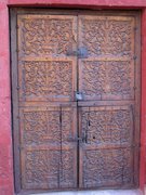 Arequipa, monastery Santa Catalina, the red district, nicely carved door