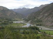 landscape in the Urubamba valley between Raqchi and Urcos